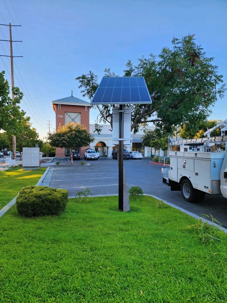 San Jose’s First Solar-Powered Monument Sign powered by solar panels